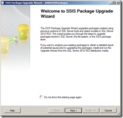 4 ssis package upgrade wizard